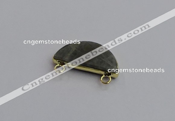 NGC5910 13*26mm moon labradorite gemstone connectors wholesale