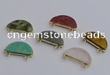 NGC5918 13*26mm moon mixed gemstone connectors wholesale