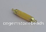 NGC5947 8*40mm tube yellow lace calcite connectors wholesale