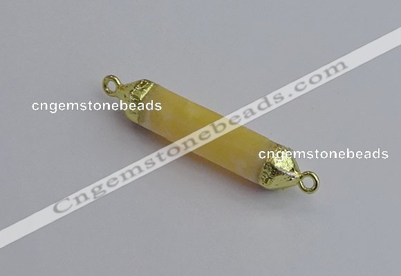 NGC5947 8*40mm tube yellow lace calcite connectors wholesale