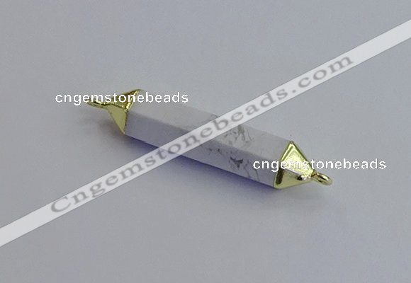 NGC5951 8*40mm tube white howlite connectors wholesale