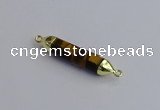 NGC5953 8*40mm tube yellow tiger eye connectors wholesale