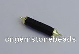 NGC5955 8*40mm tube black agate connectors wholesale