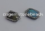 NGC5961 18*22mm faceted rectangle labradorite connectors wholesale