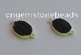 NGC5983 15*20mm oval black tourmaline connectors wholesale