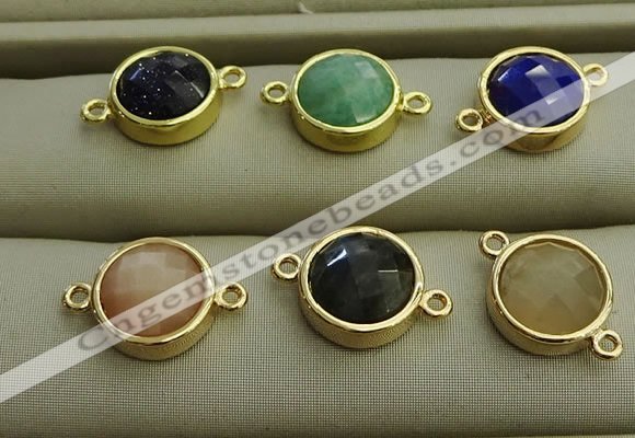 NGC5992 12mm coin mixed gemstone connectors wholesale
