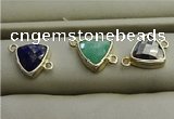 NGC5996 11*11mm triangle mixed gemstone connectors wholesale