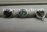 NGC6005 12mm coin plated druzy agate connectors wholesale