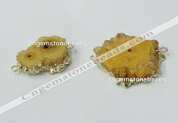 NGC601 15*20mm - 30*35mm freeform druzy agate connectors wholesale