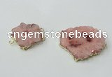 NGC603 15*20mm - 30*35mm freeform druzy agate connectors wholesale