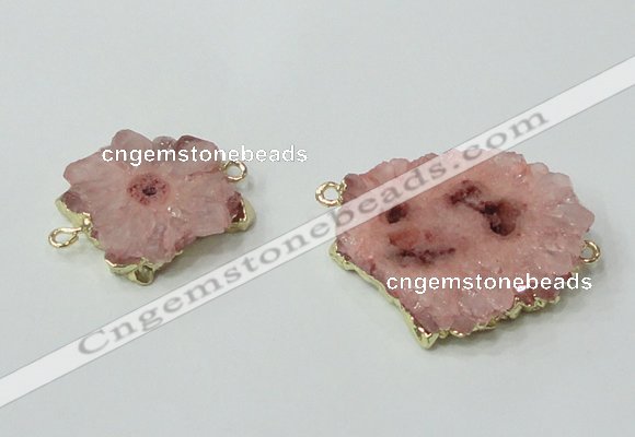 NGC603 15*20mm - 30*35mm freeform druzy agate connectors wholesale