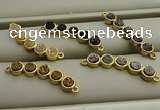 NGC6031 6*30mm plated druzy agate connectors wholesale