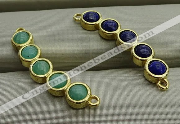 NGC6034 6*30mm mixed gemstone connectors wholesale