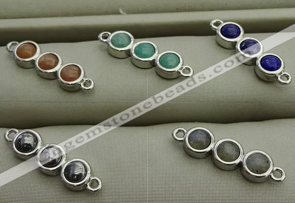 NGC6036 6*18mm mixed gemstone connectors wholesale