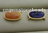 NGC6042 10*16mm oval mixed gemstone connectors wholesale