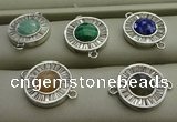 NGC6044 16mm coin mixed gemstone connectors wholesale