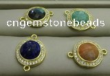 NGC6049 15mm coin mixed gemstone connectors wholesale