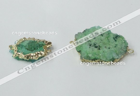 NGC605 15*20mm - 30*35mm freeform druzy agate connectors wholesale