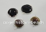 NGC61 30mm - 40mm flat round agate connectors wholesale