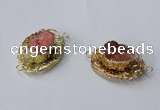 NGC611 22*30mm - 25*35mm freeform druzy agate connectors wholesale