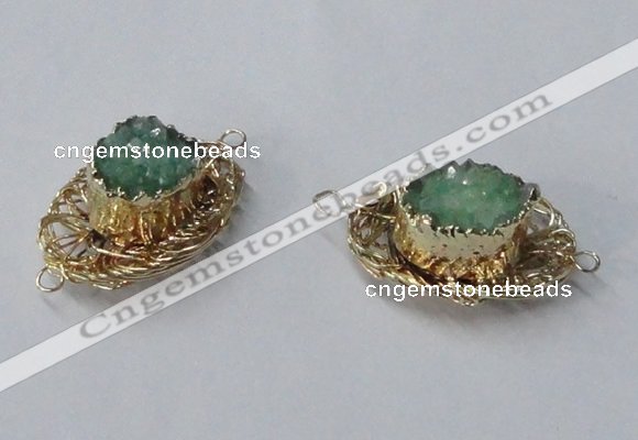 NGC613 22*30mm - 25*35mm freeform druzy agate connectors wholesale