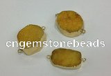 NGC619 15*20mm - 30*40mm freeform druzy agate connectors wholesale