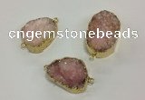 NGC620 15*20mm - 30*40mm freeform druzy agate connectors wholesale