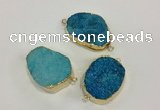 NGC623 15*20mm - 30*40mm freeform druzy agate connectors wholesale