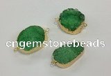 NGC624 15*20mm - 30*40mm freeform druzy agate connectors wholesale