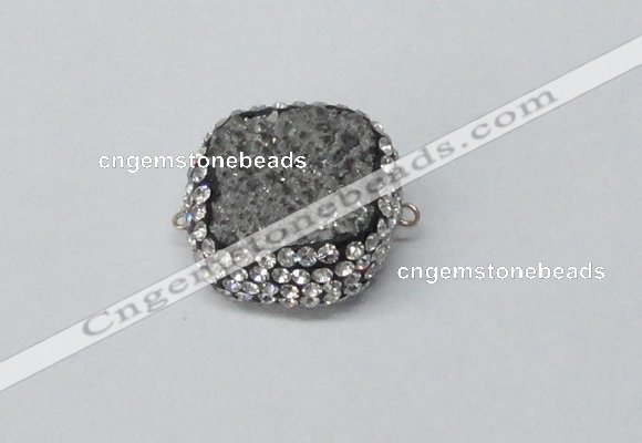 NGC630 24*25mm - 26*28mm freeform plated druzy agate connectors