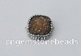 NGC632 24*25mm - 26*28mm freeform plated druzy agate connectors