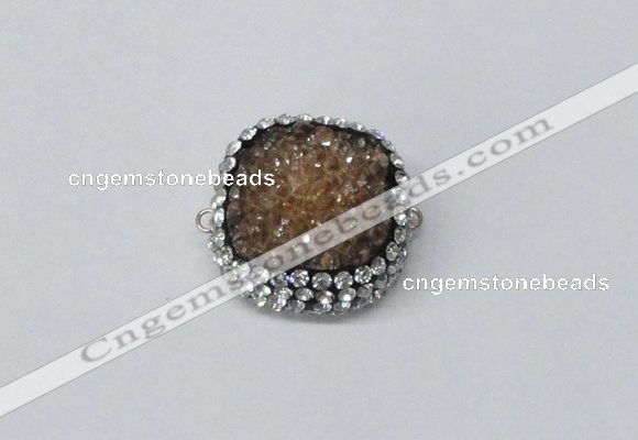 NGC632 24*25mm - 26*28mm freeform plated druzy agate connectors