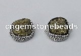 NGC633 24*25mm - 26*28mm freeform plated druzy agate connectors