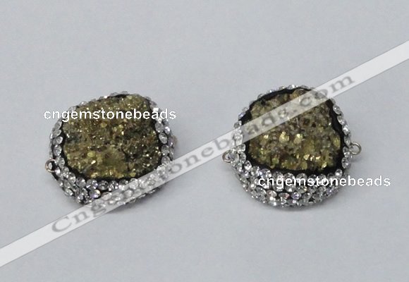 NGC633 24*25mm - 26*28mm freeform plated druzy agate connectors