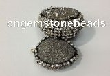 NGC635 20*28mm - 25*30mm freeform plated druzy agate connectors