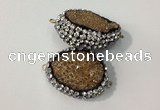 NGC636 20*28mm - 25*30mm freeform plated druzy agate connectors