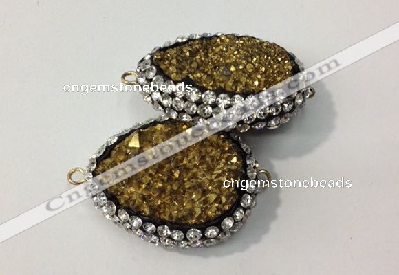 NGC637 20*28mm - 25*30mm freeform plated druzy agate connectors
