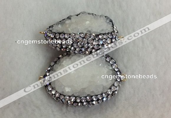 NGC645 20*30mm - 25*35mm freeform druzy agate connectors wholesale