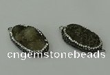 NGC6501 20*35mm freeform druzy agate connectors wholesale