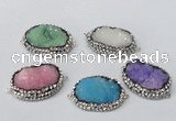 NGC651 20*30mm - 25*35mm freeform druzy agate connectors wholesale