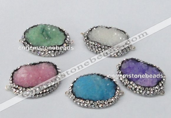 NGC651 20*30mm - 25*35mm freeform druzy agate connectors wholesale