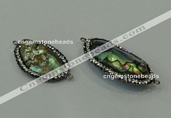 NGC6513 18*25mm - 20*35mm freeform abalone shell connectors