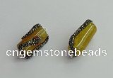 NGC6521 12*25mm tube agate gemstone connectors wholesale