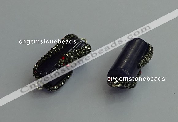 NGC6522 12*25mm tube agate gemstone connectors wholesale