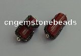 NGC6523 12*25mm tube agate gemstone connectors wholesale