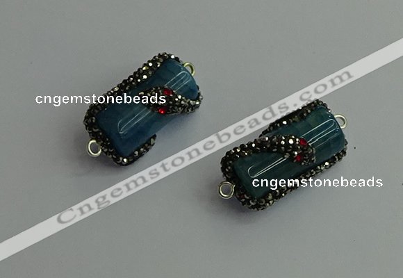 NGC6524 12*25mm tube agate gemstone connectors wholesale