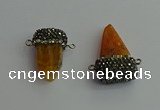 NGC6530 15*30mm - 20*40mm arrowhead agate gemstone connectors