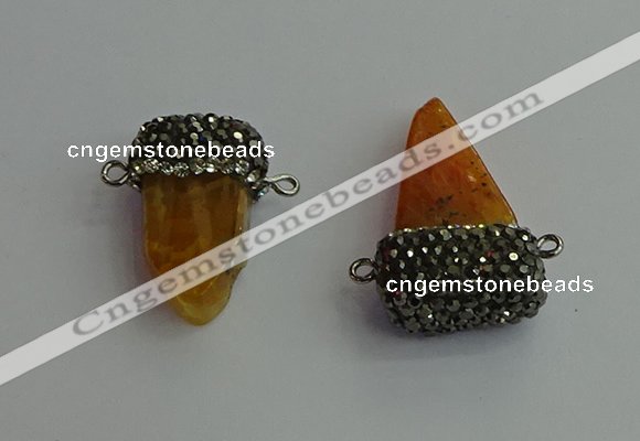 NGC6530 15*30mm - 20*40mm arrowhead agate gemstone connectors