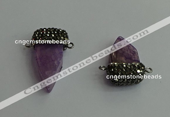 NGC6531 15*30mm - 20*40mm arrowhead agate gemstone connectors