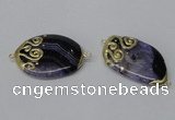 NGC655 20*30mm - 30*40mm freeform druzy agate connectors wholesale